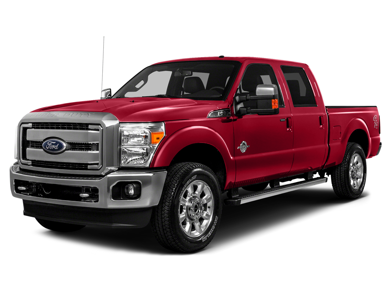 2015 Ford F-250Sd XLT in Vermillion Red — front three-quarter view
