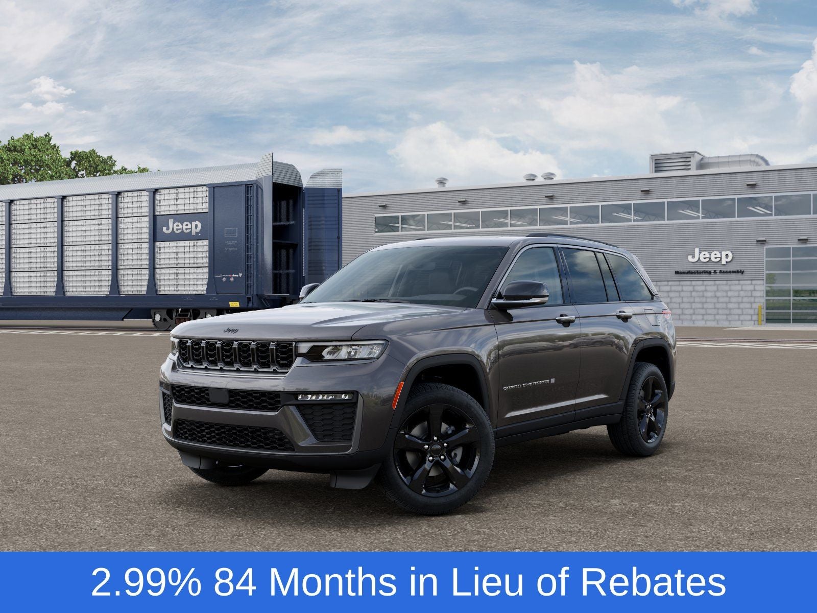 2026 Jeep Grand Cherokee GRAND CHEROKEE LIMITED 4X4 in Baltic Gray Metallic Clear-Coat Exterior Paint — front three-quarter view