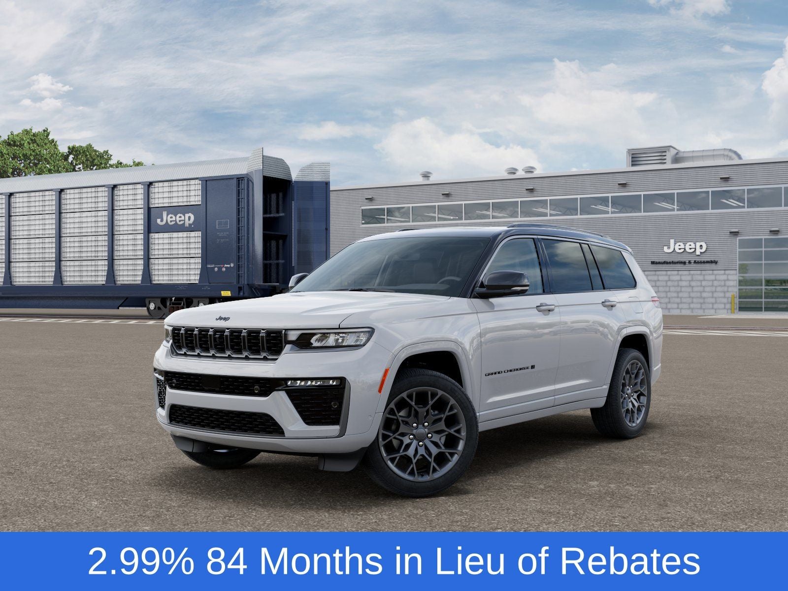 2026 Jeep Grand Cherokee GRAND CHEROKEE L SUMMIT 4X4 in Bright White Clear-Coat Exterior Paint — front three-quarter view