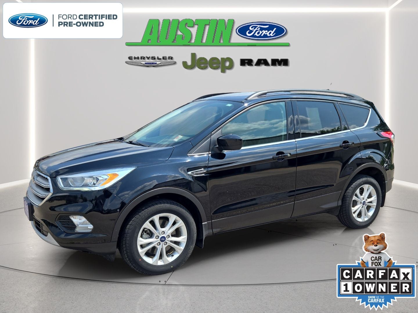 2018 Ford Escape SEL in Shadow Black — front three-quarter view