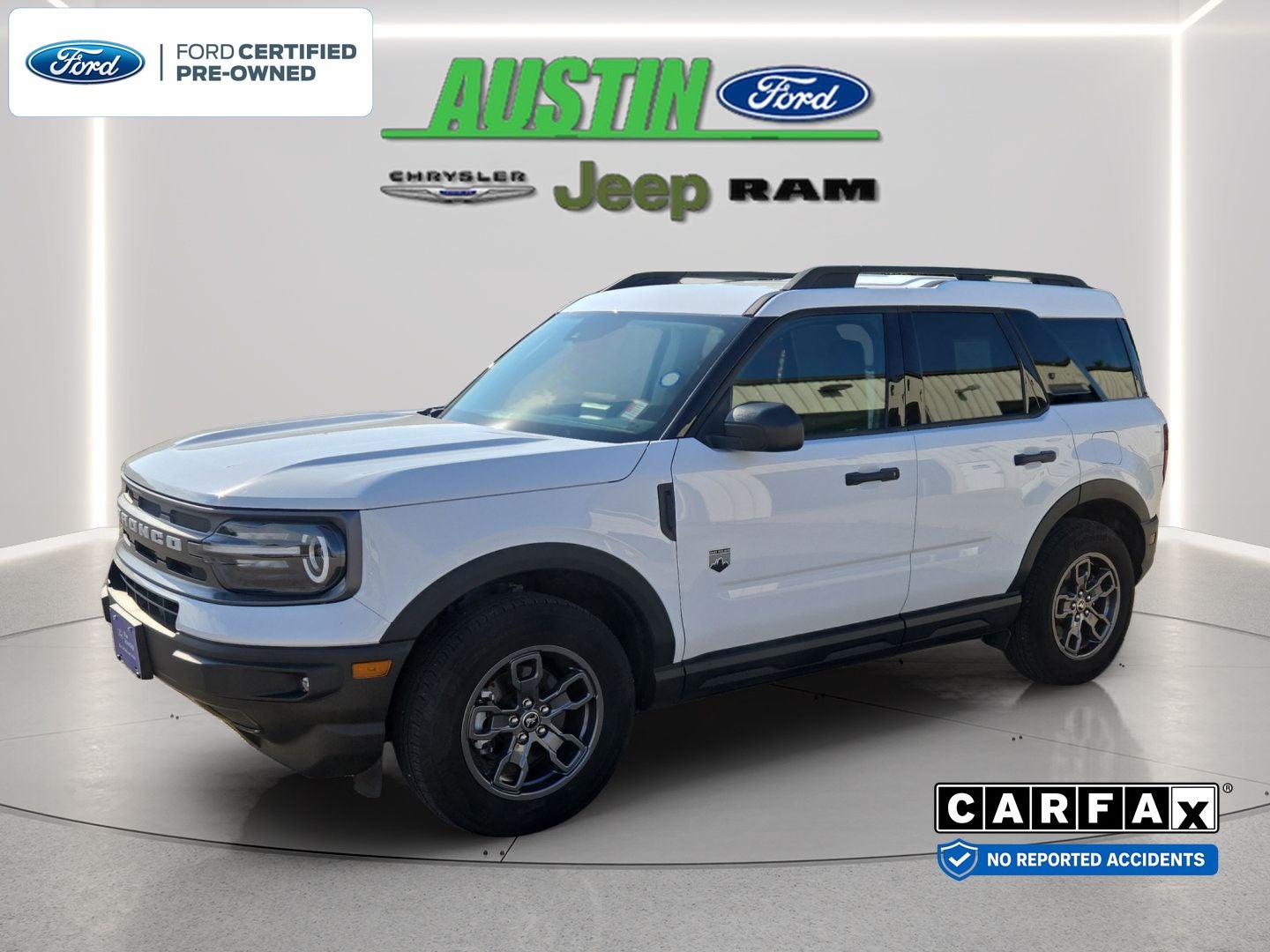 2023 Ford Bronco Sport Big Bend in Oxford White — front three-quarter view